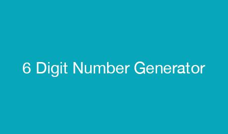 pin generator 6 digit.